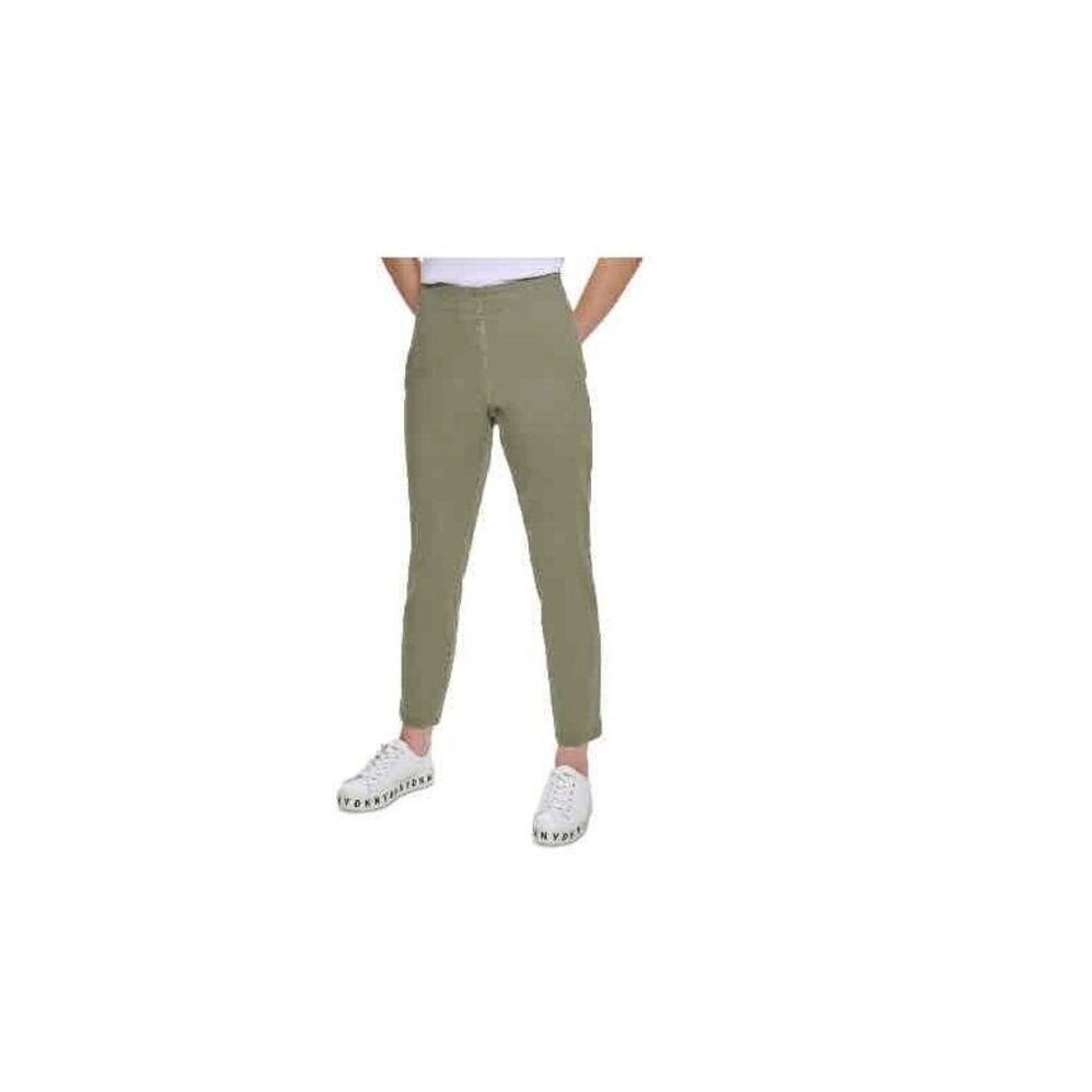 Dkny Womens Light Fatigue Comfort Fit Side-Zip Twill Ankle Pants Size 2 Female